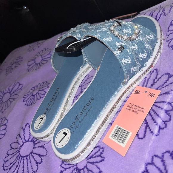 ‼️SOLD‼️NWT Juicy Couture Mid Denim Yandel Sandals SIZE: 7 - Picture 3 of 13